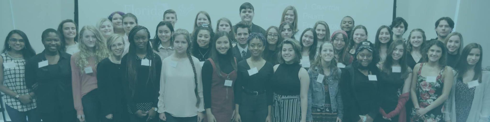 Students participate in the 2020 Poetry Out Loud competition at University of South Florida, St. Petersburg.